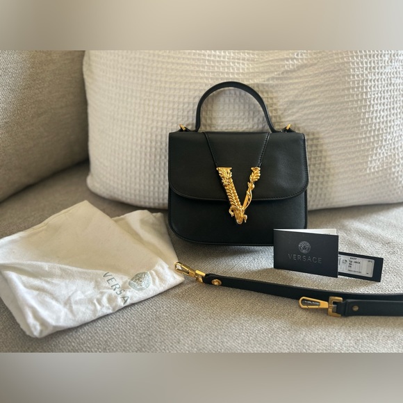Black Versace Virtus handbag w/ Shoulder strap - Picture 5 of 5